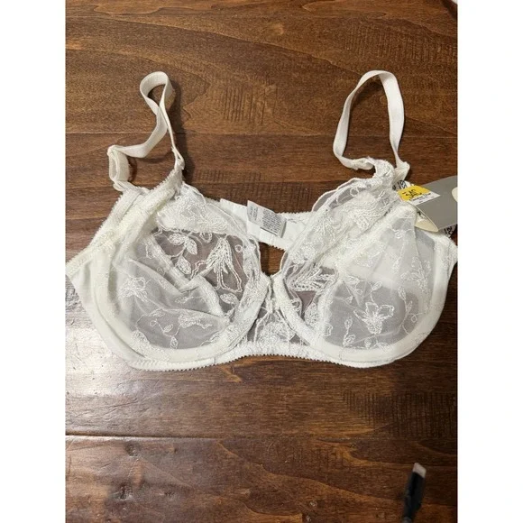 Christian Dior Vintage 1980s Lace Bra 34C NOS NWT Deadstock Ivory - Picture 2 of 8